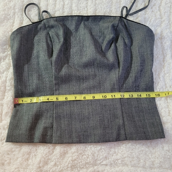 Tangents Women’s Sz 9 Gray Striped 3 Piece Pantsuit with Camisole Top, Blazer - Picture 13 of 16